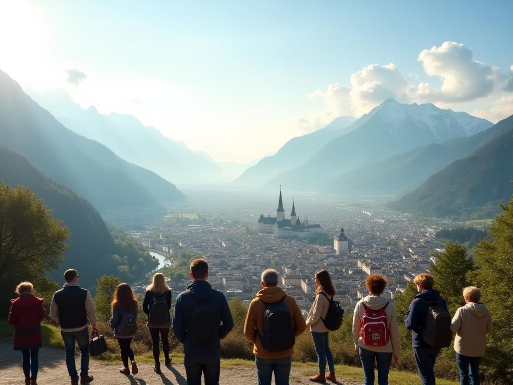 Panorama von Innsbruck mit Astor Travel Guide und Gästen
