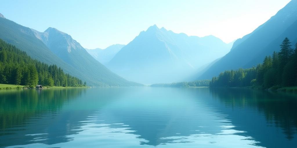 Klare Bergseen und grüne Wälder in Österreich